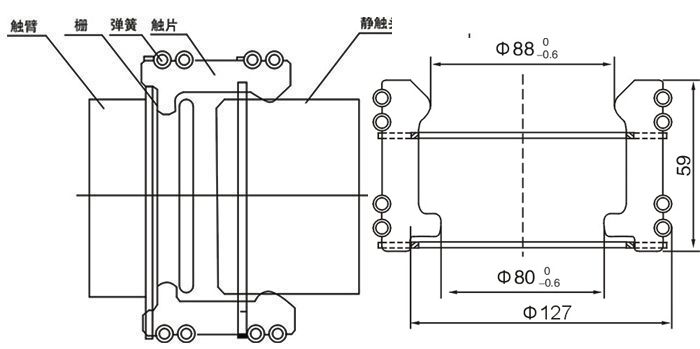 GC5-3150A、GC5-2500A捆綁式觸頭的安裝示意圖